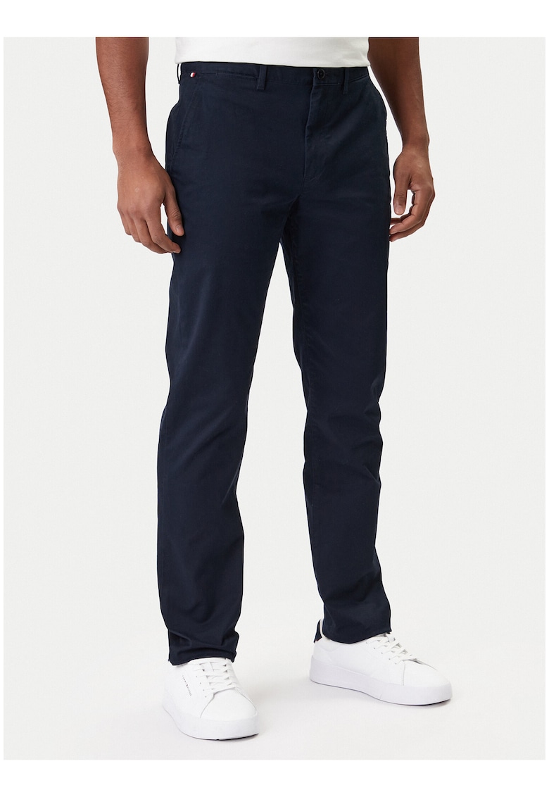Pantaloni chino din amestec de bumbac cu buzunare oblice