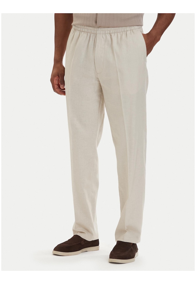 Pantaloni uni din in si bumbac