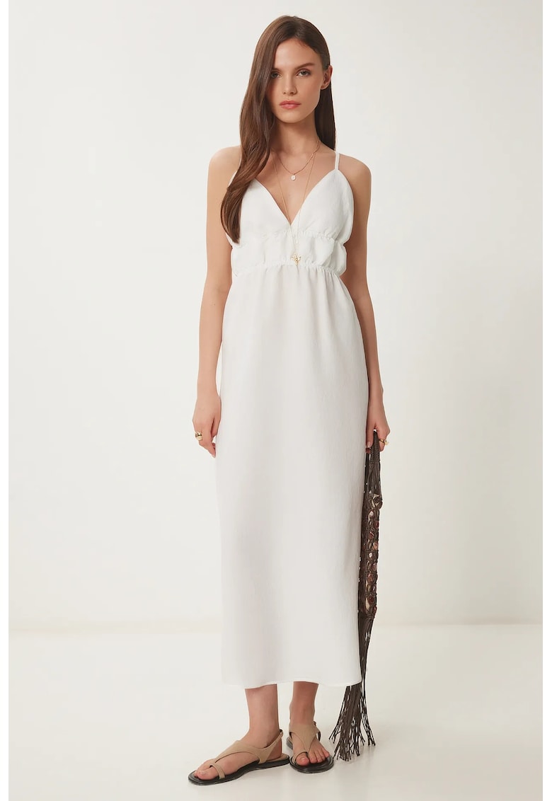 Rochie Midi Happiness Istanbul - Eleganta - Decolteu in V - 70% PVC - 30% poliester