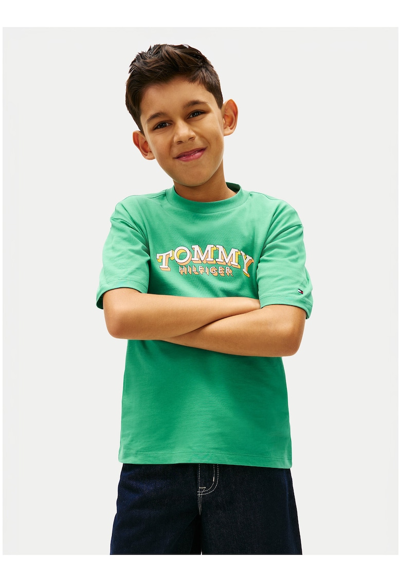 Tricou cu imprimeu text supradimensionat