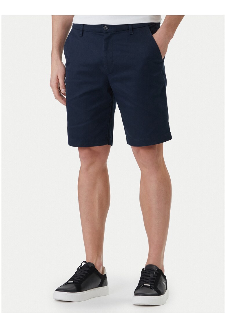 Pantaloni scurti din amestec de bumbac cu snur de ajustare in talie -