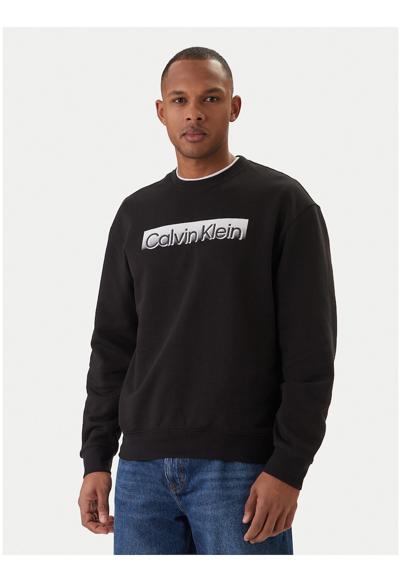 Bluza din bumbac cu logo pe piept