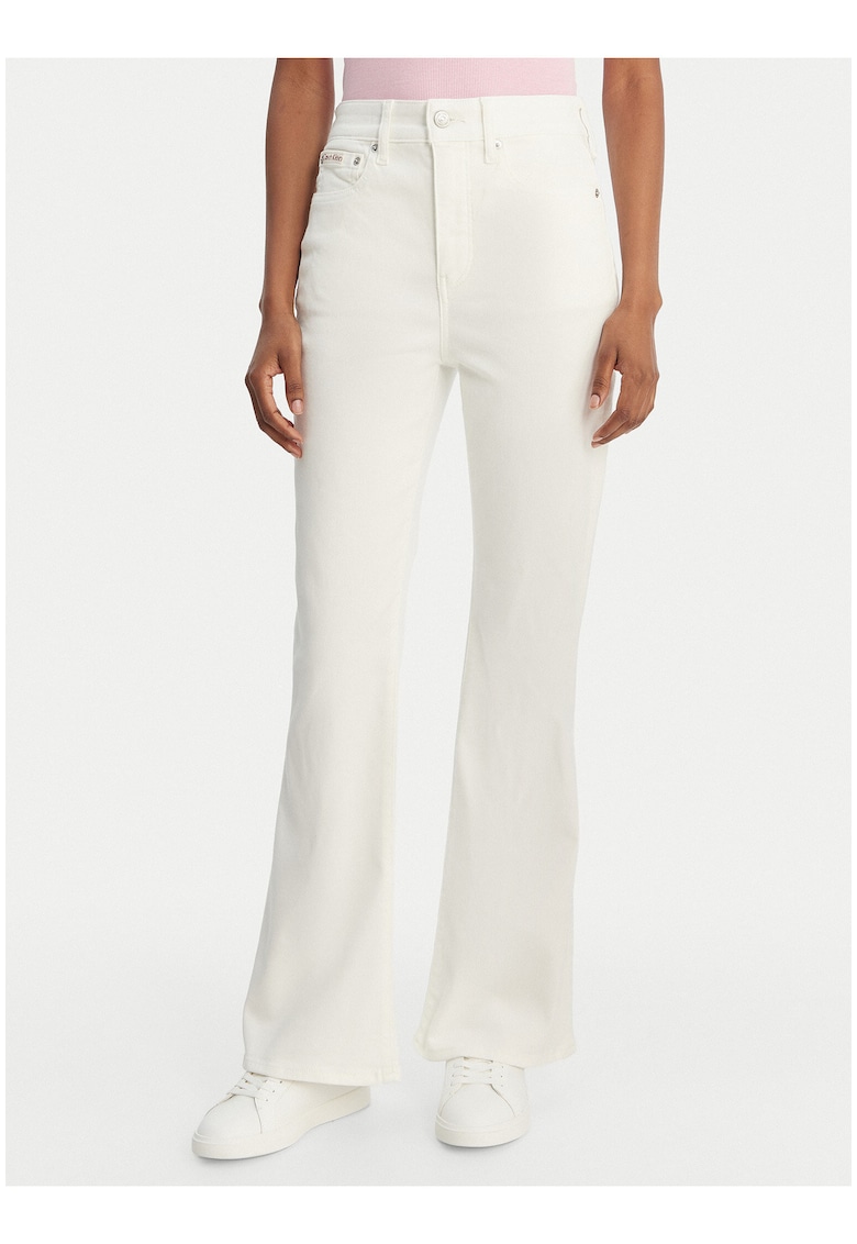 Blugi bootcut cu talie inalta