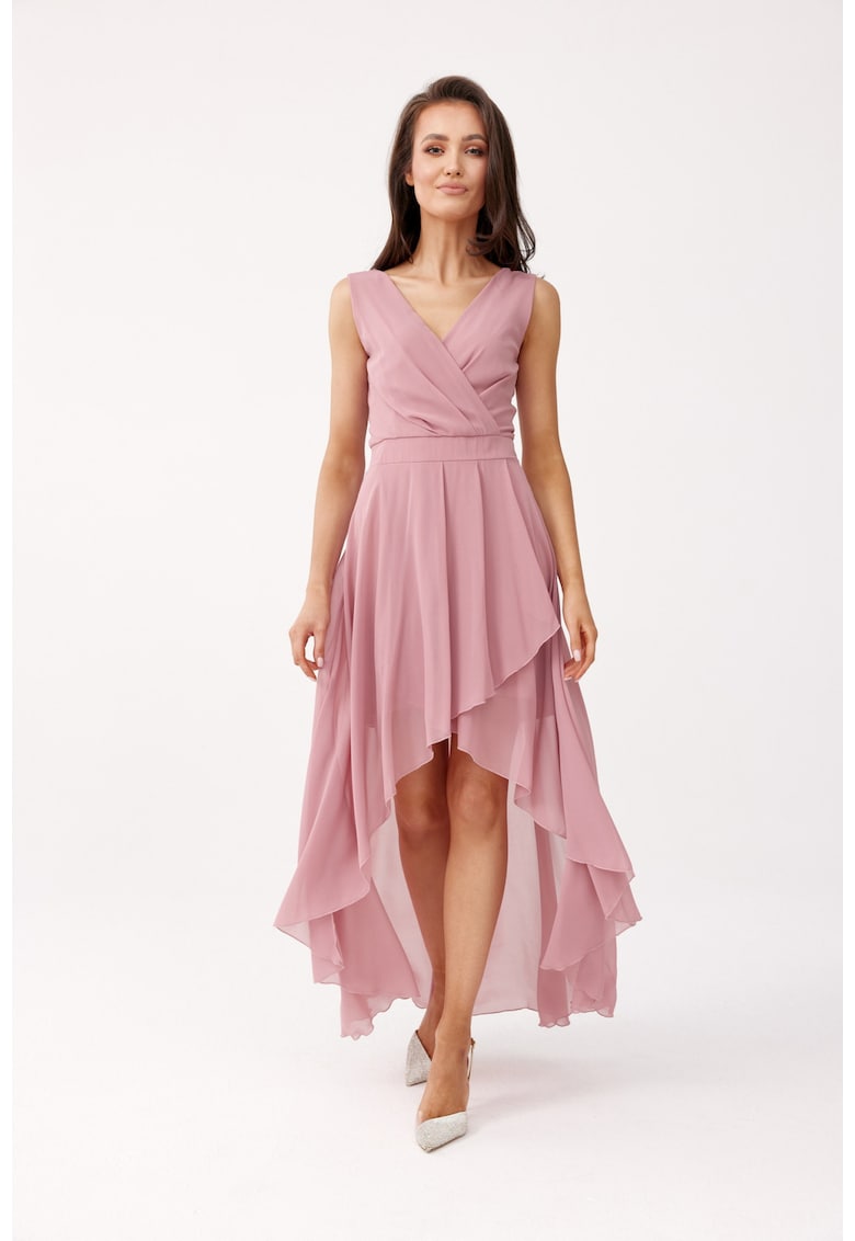 Rochie Nelly cu croiala asimetrica si fara maneci