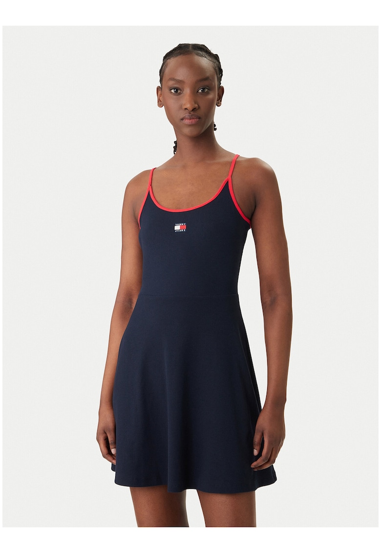 Rochie scurta drepta cu logo mic