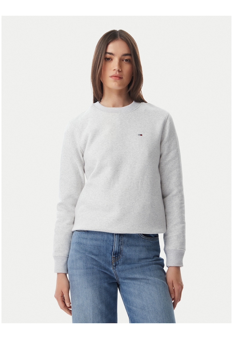 Bluza cu decolteu la baza gatului si logo discret