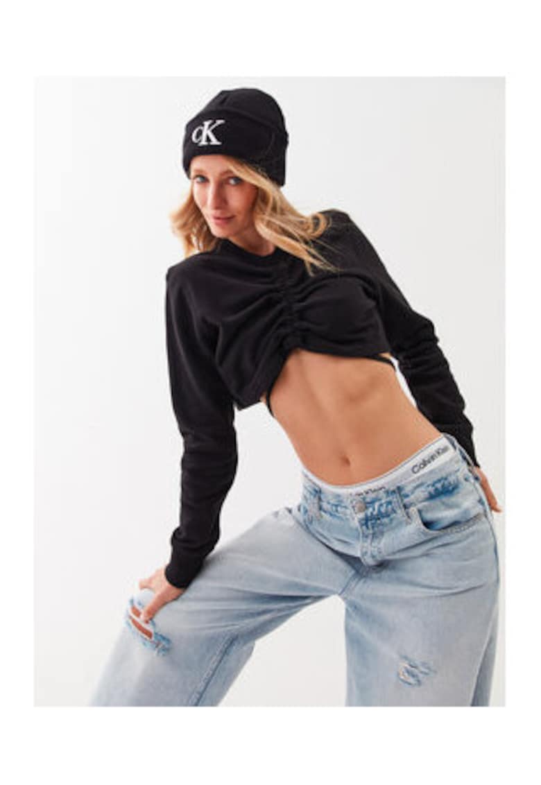 Bluza crop cu maneci lungi