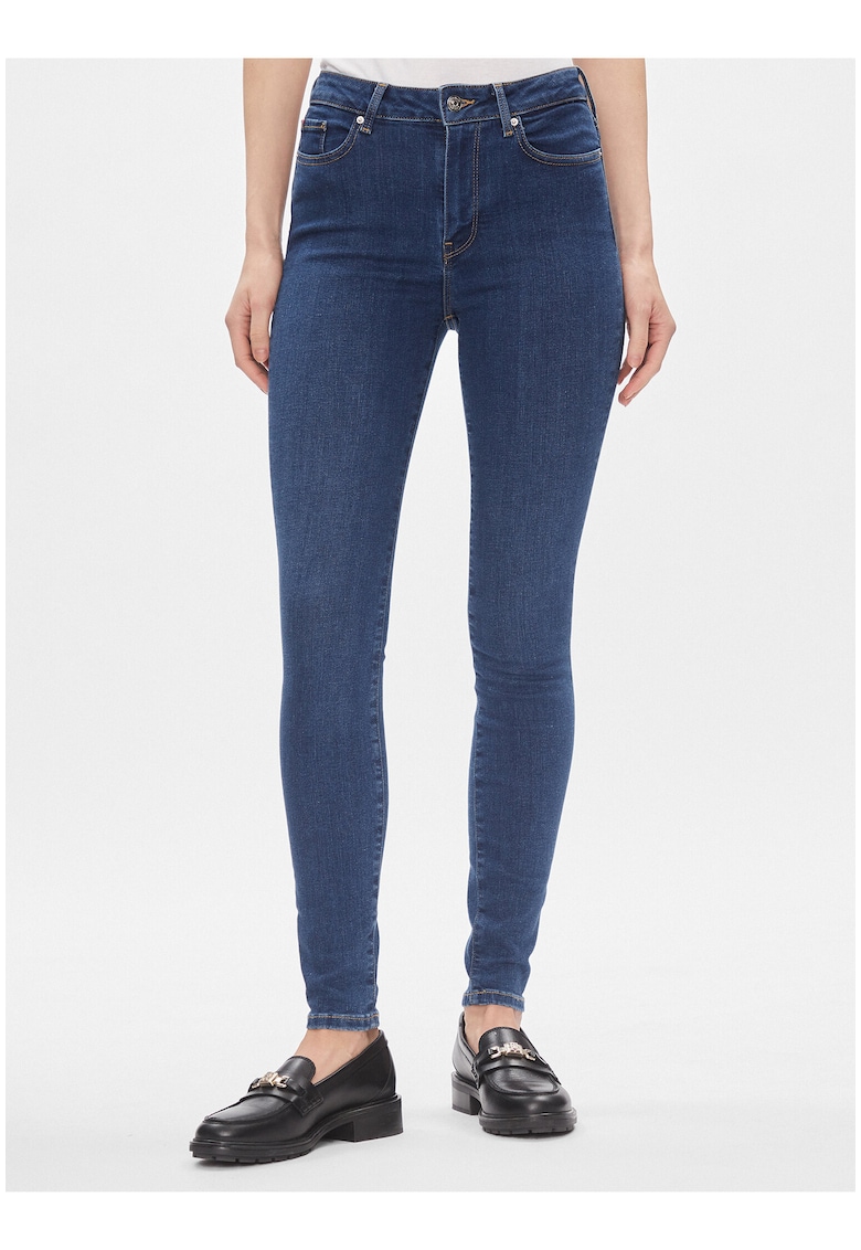 Blugi slim fit cu talie inalta -