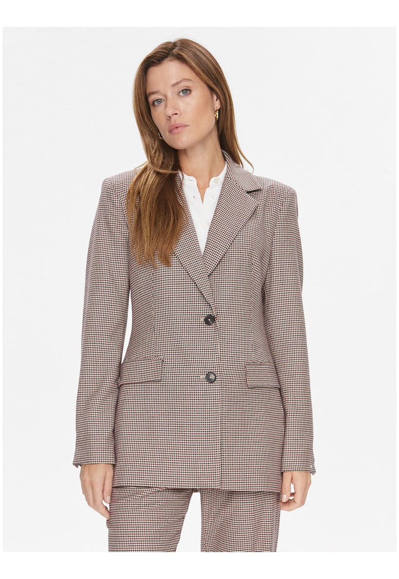 Sacou slim fit cu carouri mici -