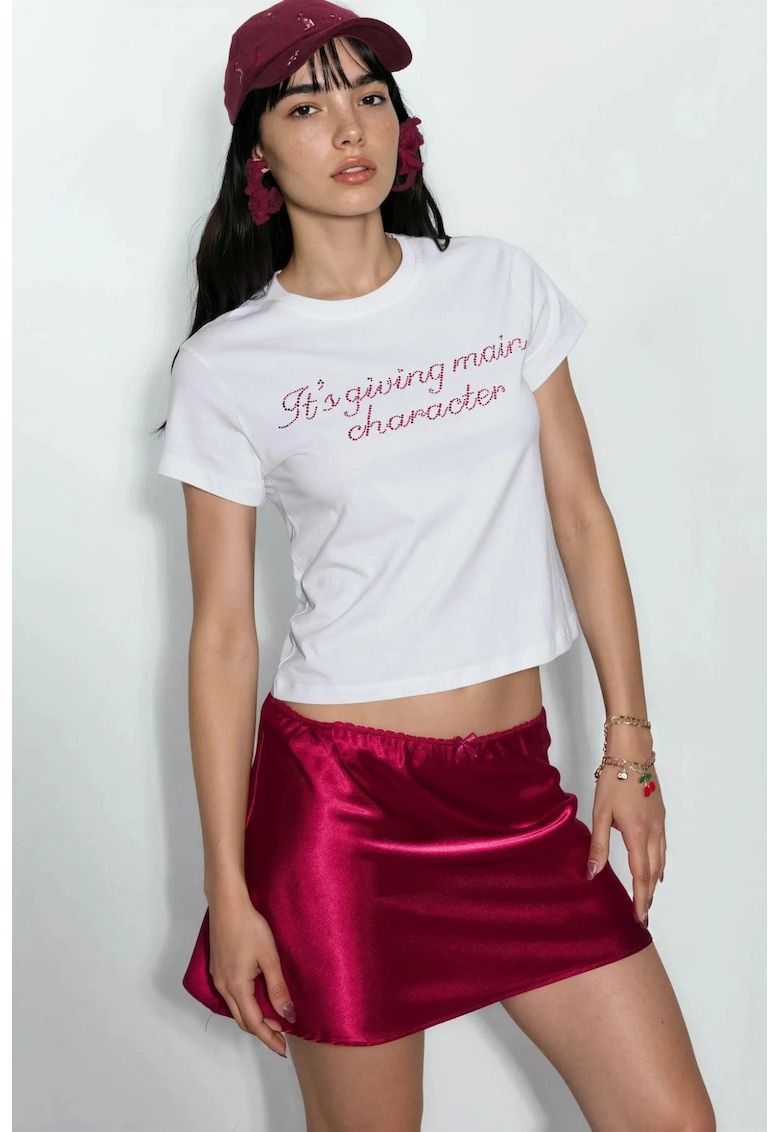 Tricouri dama - tricou scurt - maneca scurta - alb - 100% poliester