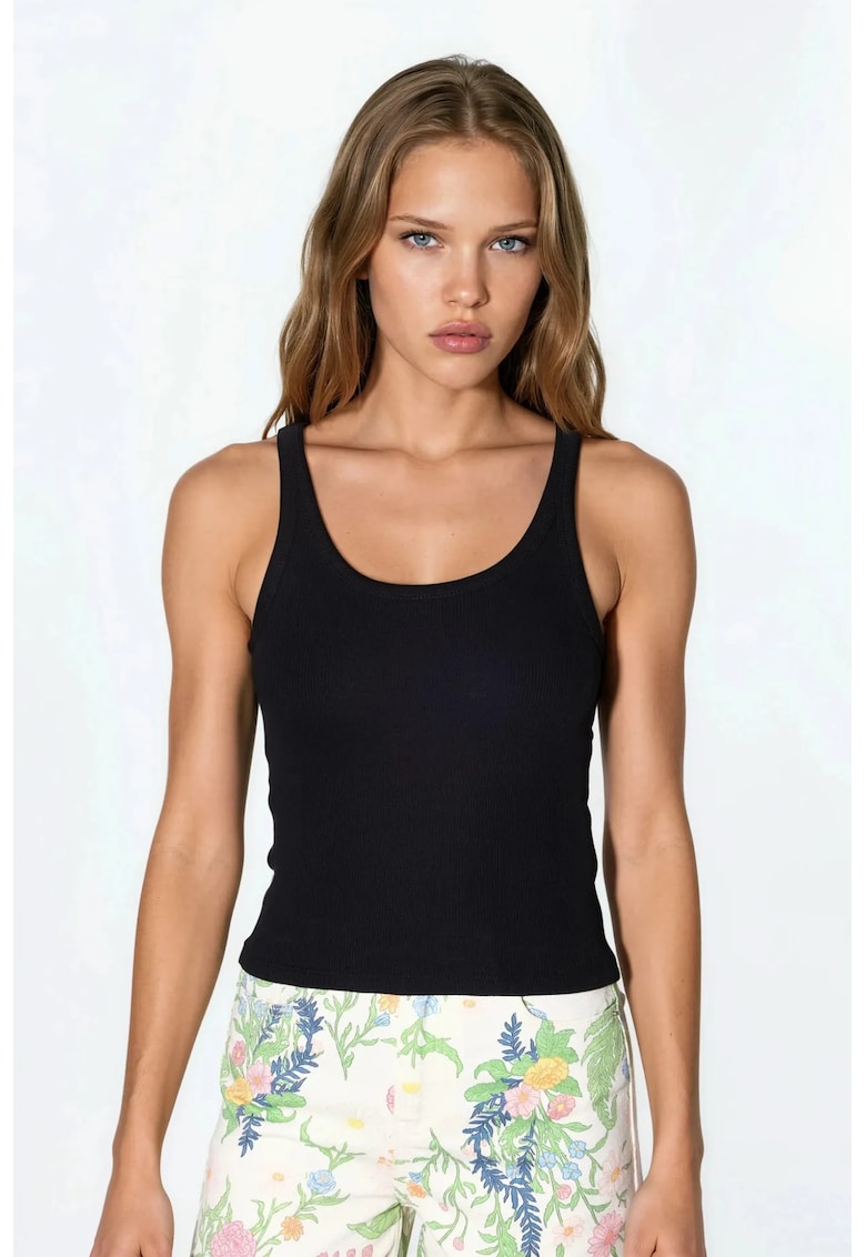 Maiou Femei - Casual - Negru - 60% bumbac - 35% poliester - 5% elastan -