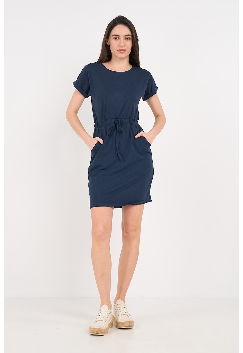 Rochie scurta cu buzunare laterale - Bleumarin