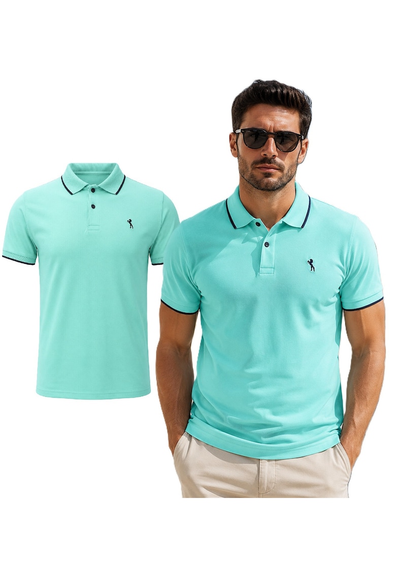 Tricou polo cu detaliu logo in piept