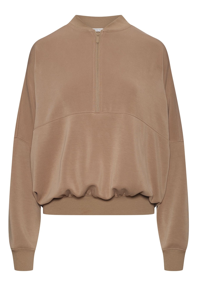 Bluza half-zip dama Phelia - Maro deschis melange