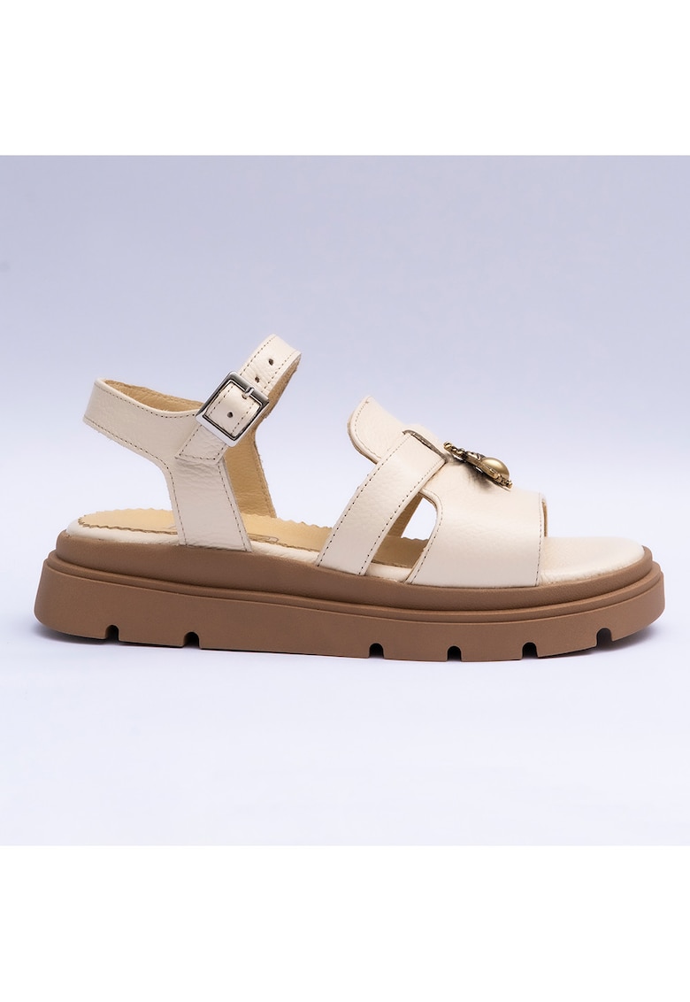 Sandale dama cu accesoriu - crem - Crem