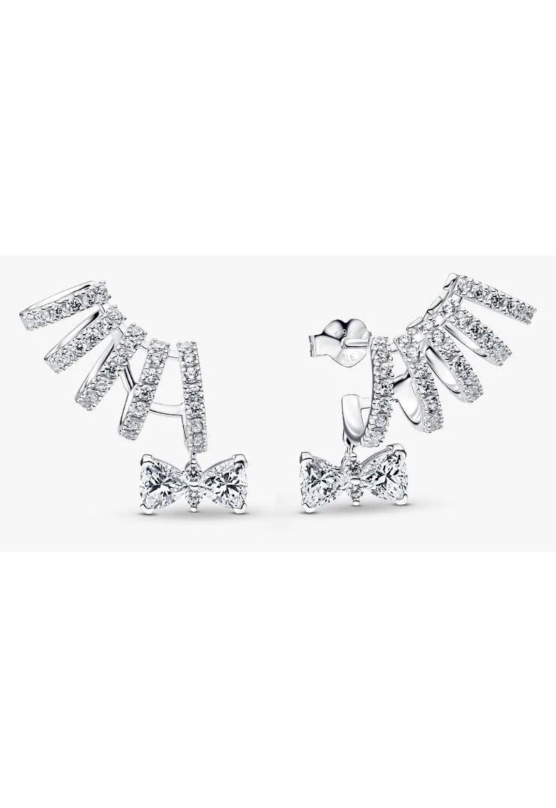 Cercei Bridgerton cu Fundita si Zirconii Pave – Argint 925