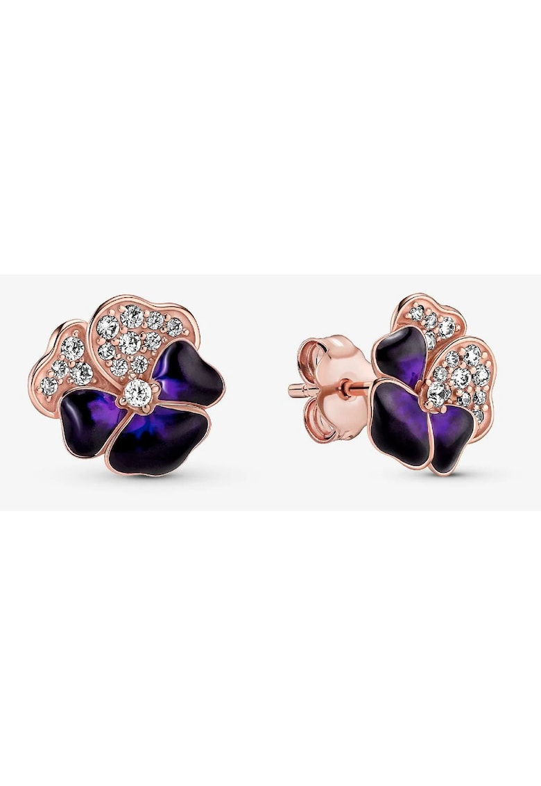 Cercei tip Panseluta violet intens