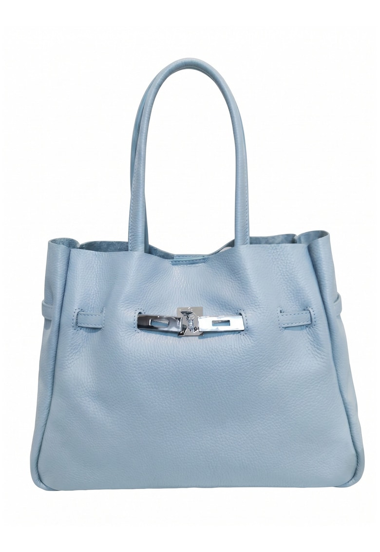 Geanta shopper de piele Marcella - Albastru deschis