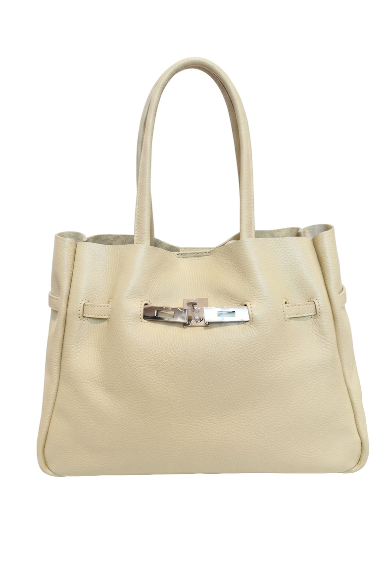 Geanta shopper de piele Marcella - Galben deschis