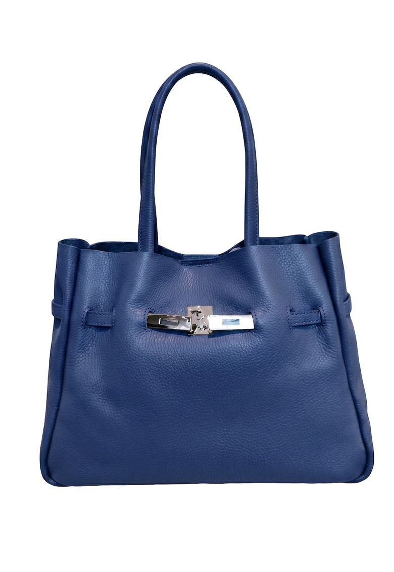 Geanta shopper de piele Marcella - Albastru inchis