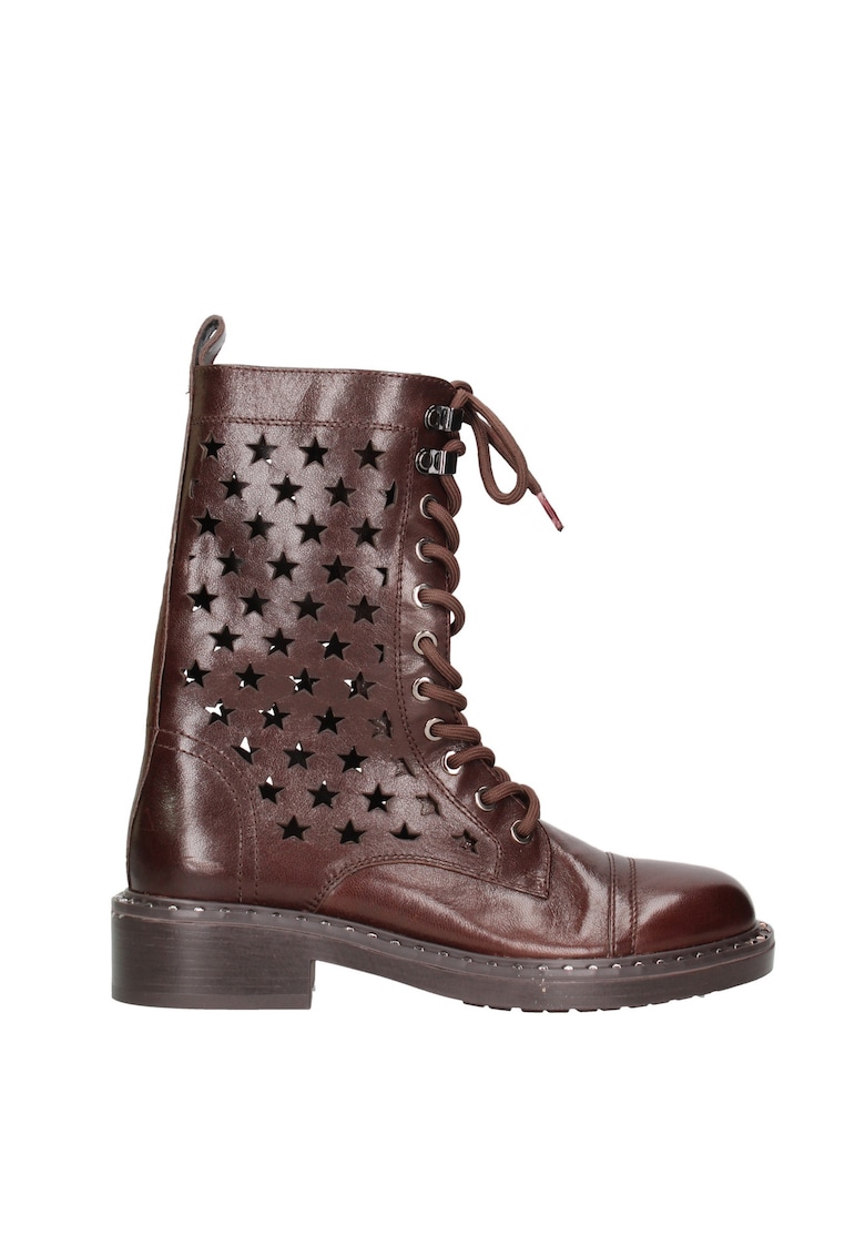 Ghete din piele cu perforatii Velvetia