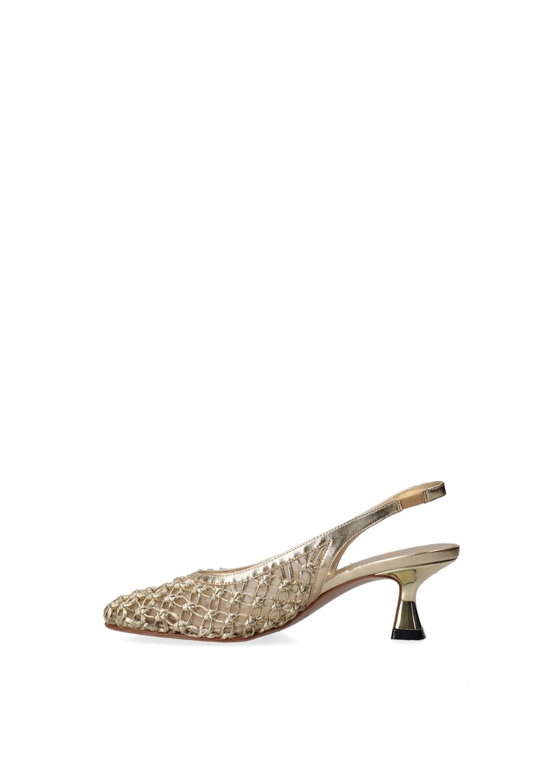 Pantofi slingback de piele Edera Ultra - Auriu