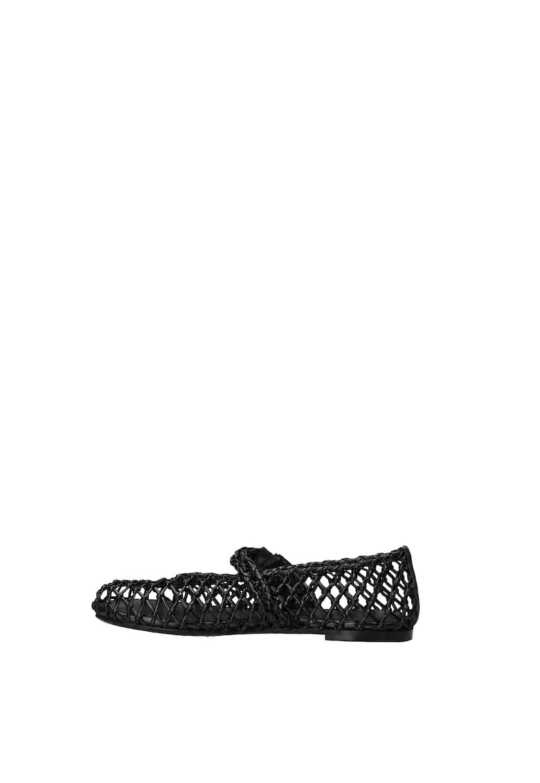 Balerini de piele cu design perforat Coralia Chic - Negru