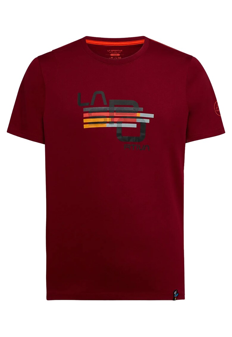 Tricou barbati Stripe Cube - Rosu