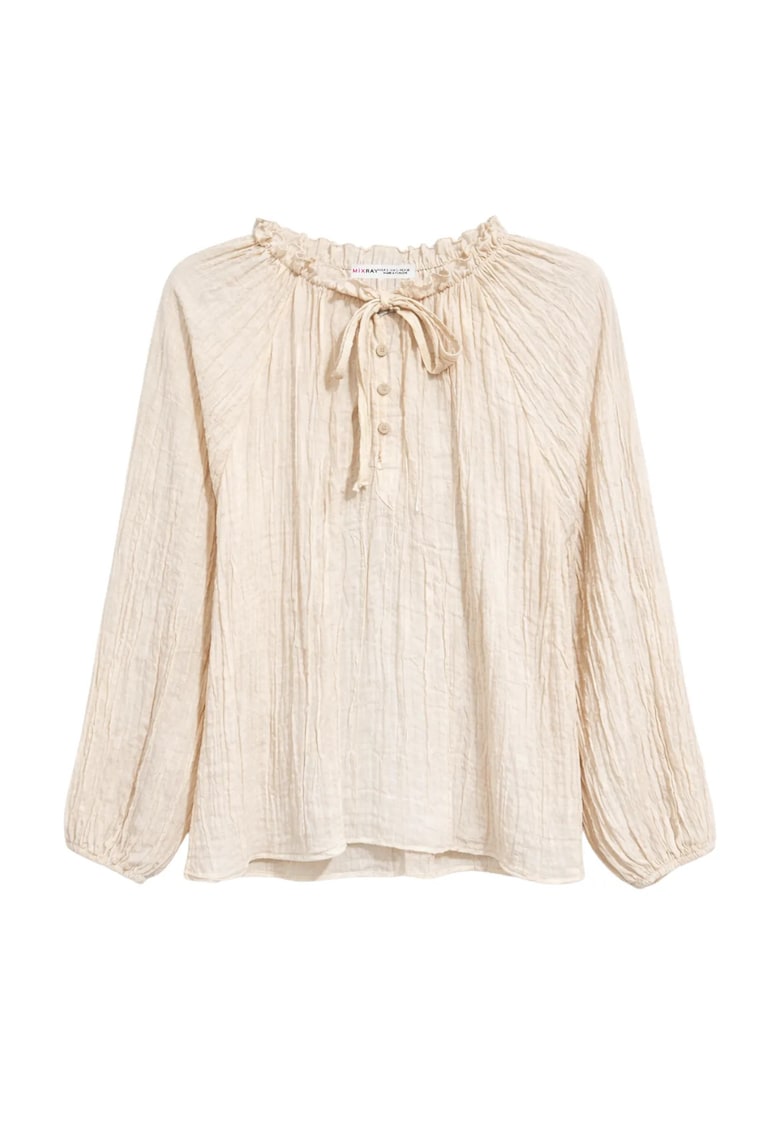 Bluza dama - casual - detaliu cu snur - bej natural - material usor
