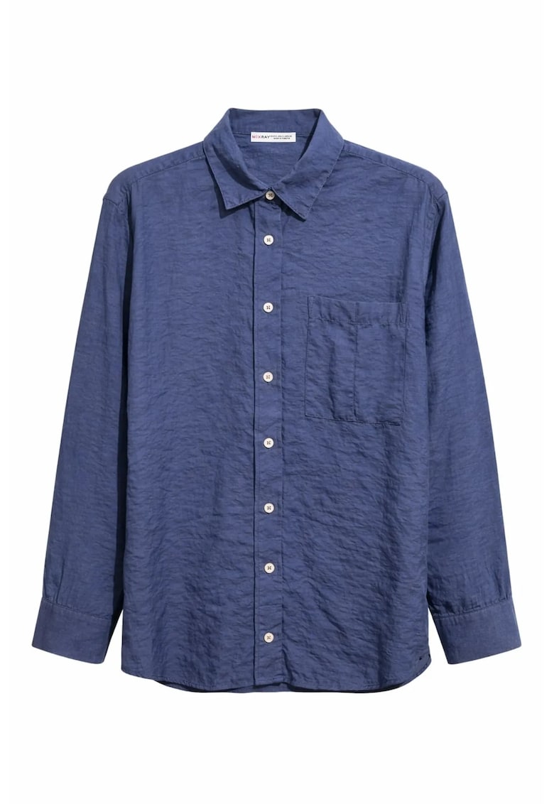 Camasa dama - Relaxed Fit - albastru marin - 90% modal - cu buzunar
