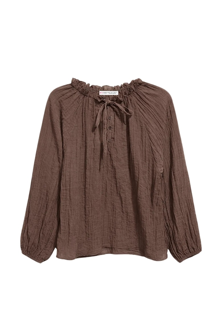 Bluze dama - casual - maneca lunga - maro cafea - viscoza