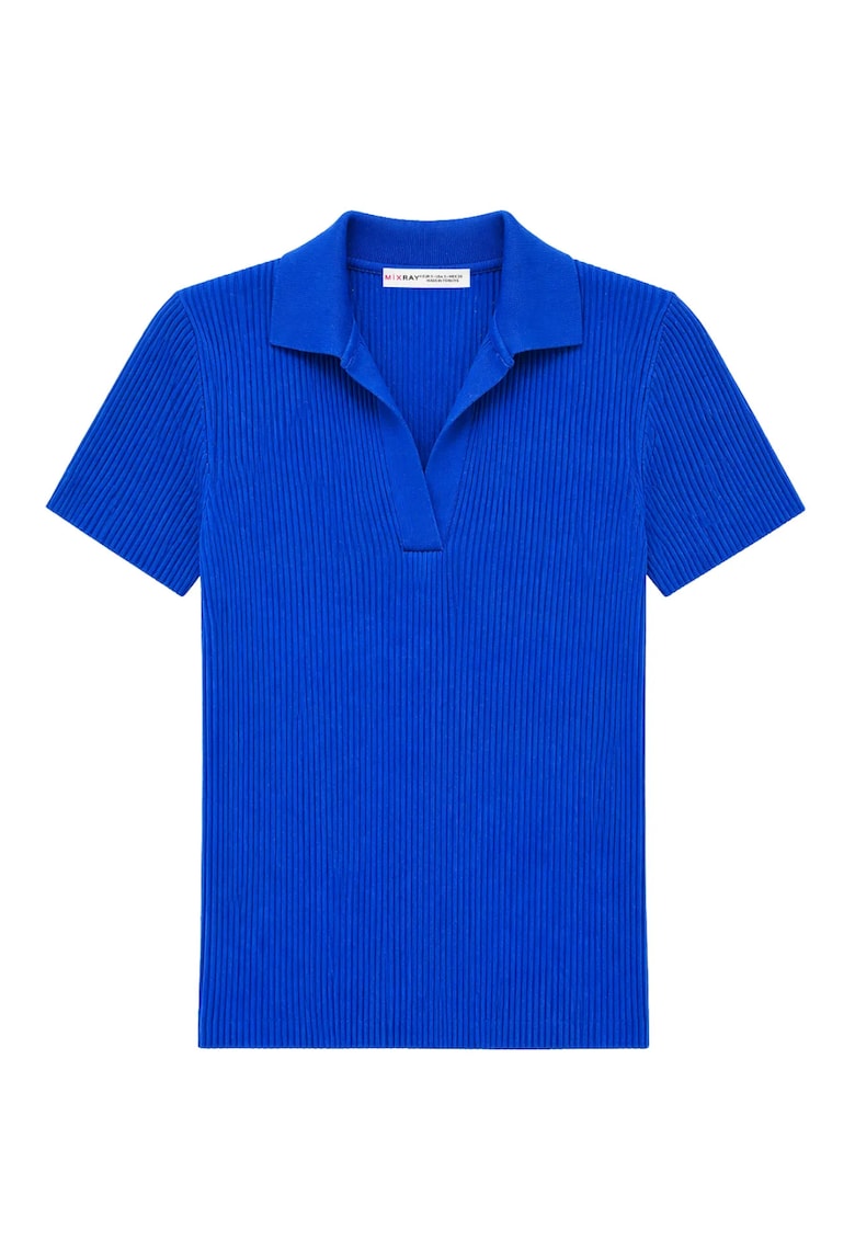 Bluza dama - guler polo - casual - 100% poliamidafwqd - Albastru