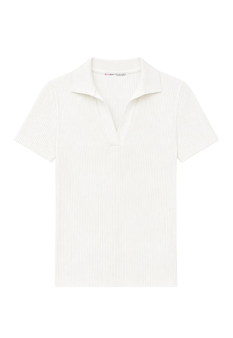 Bluza dama - guler polo - casual - alb - 100% poliamida -