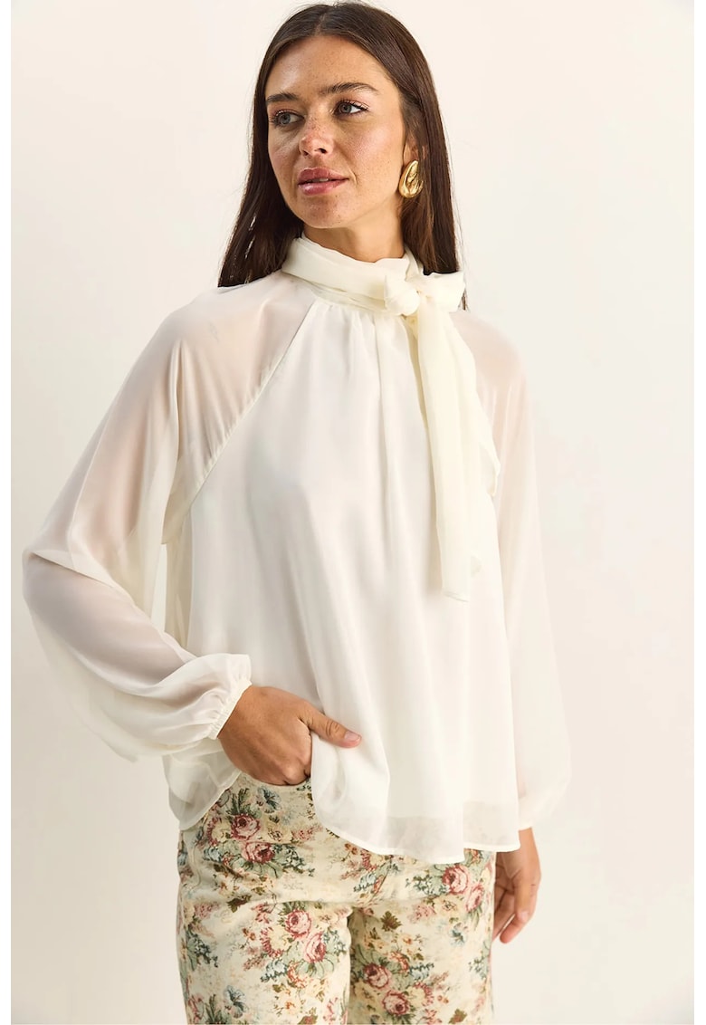 Bluza dama - sifon - captusita - alb - casual
