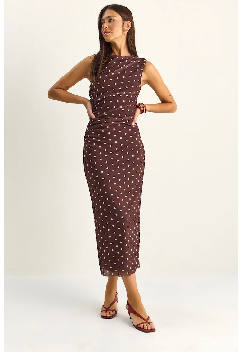 Rochie Midi Bodycon buline - maro - poliester