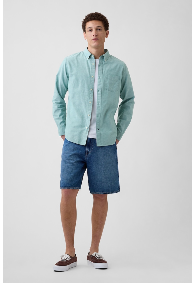 Camasa regular-fit cu guler Oxford - Verde menta