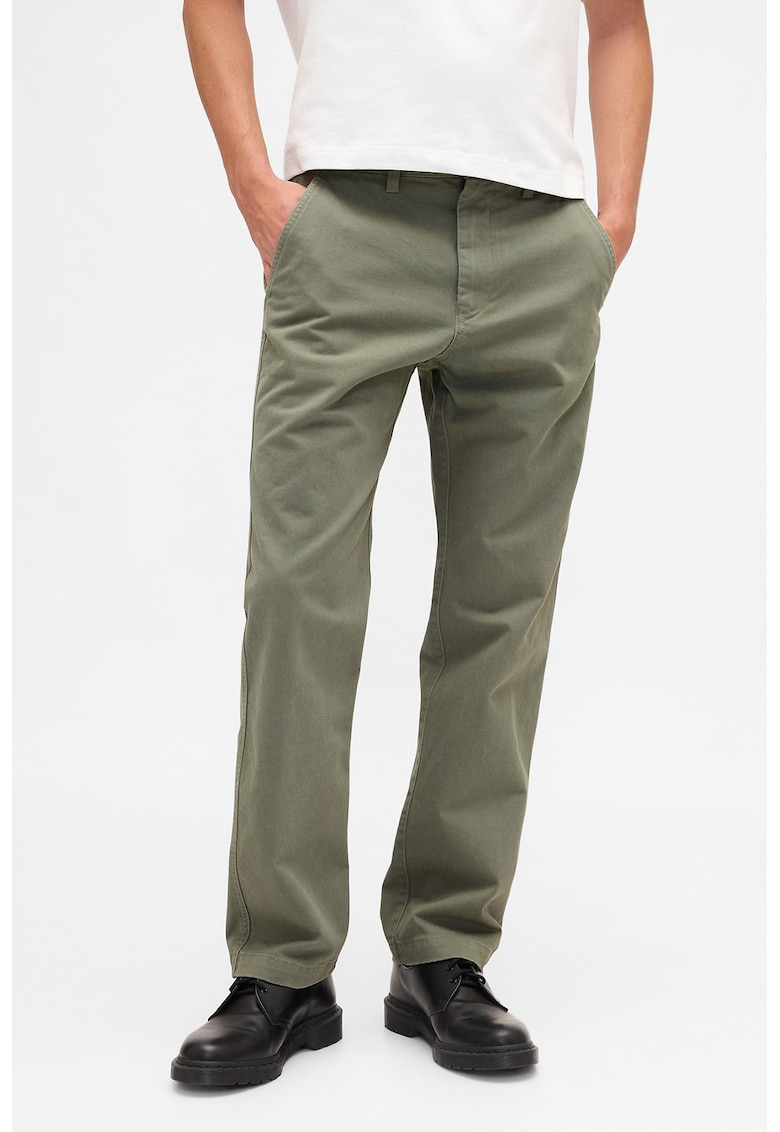Pantaloni chino cu croiala relaxed-fit - Verde pal