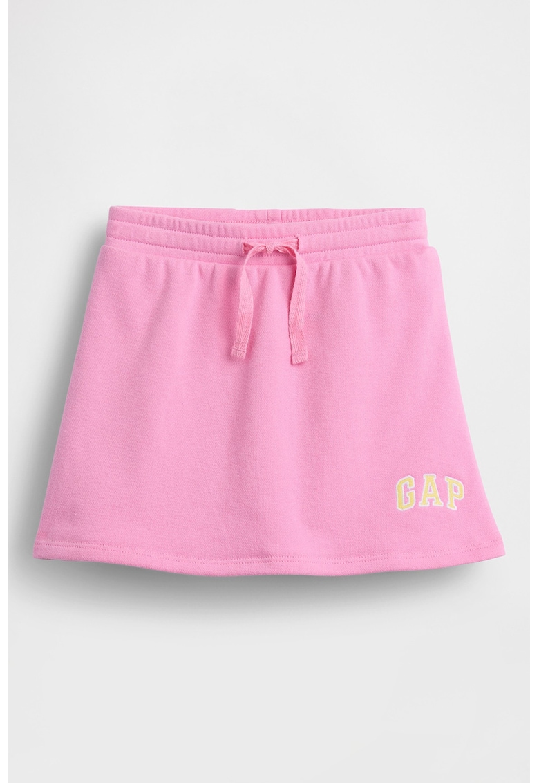 Fusta cu logo brodat si snur - Roz pastel