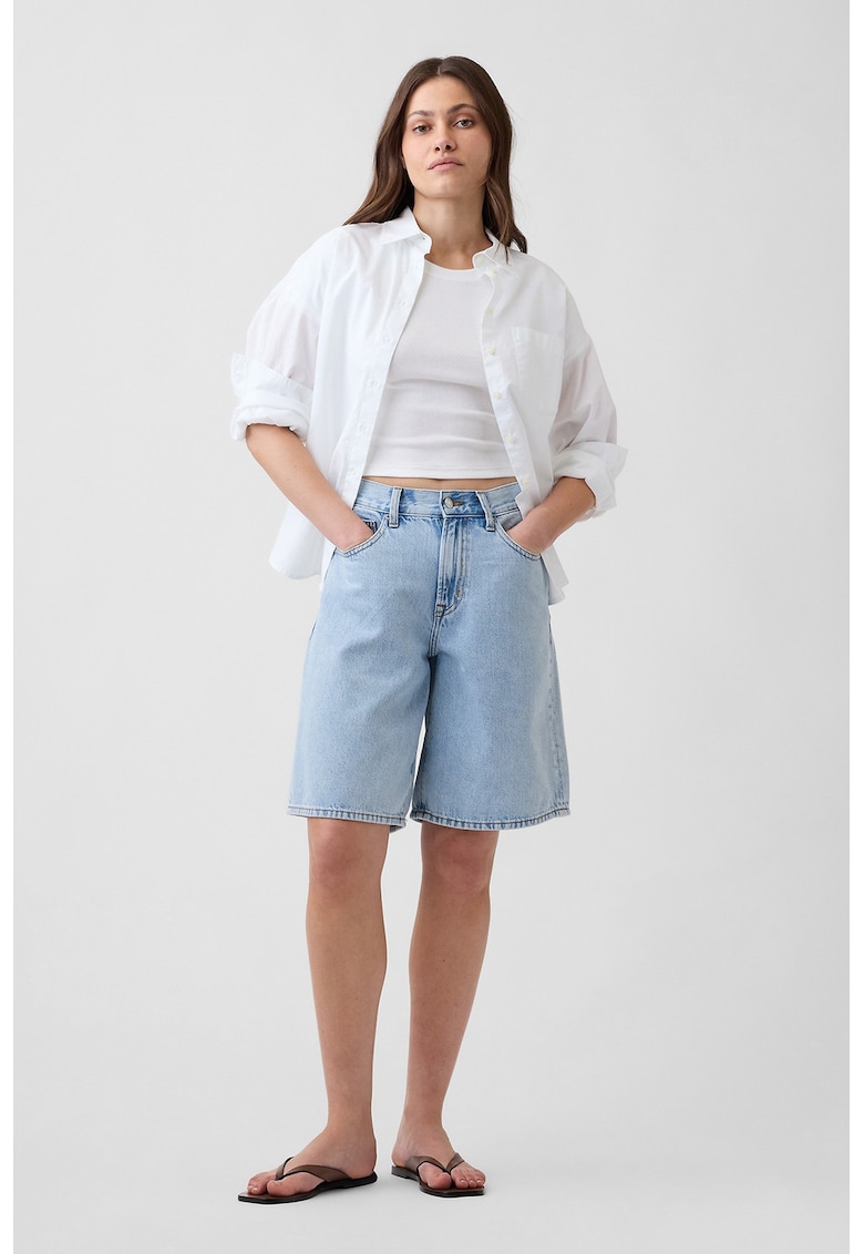 Bermude relaxed-fit din denim - Albastru