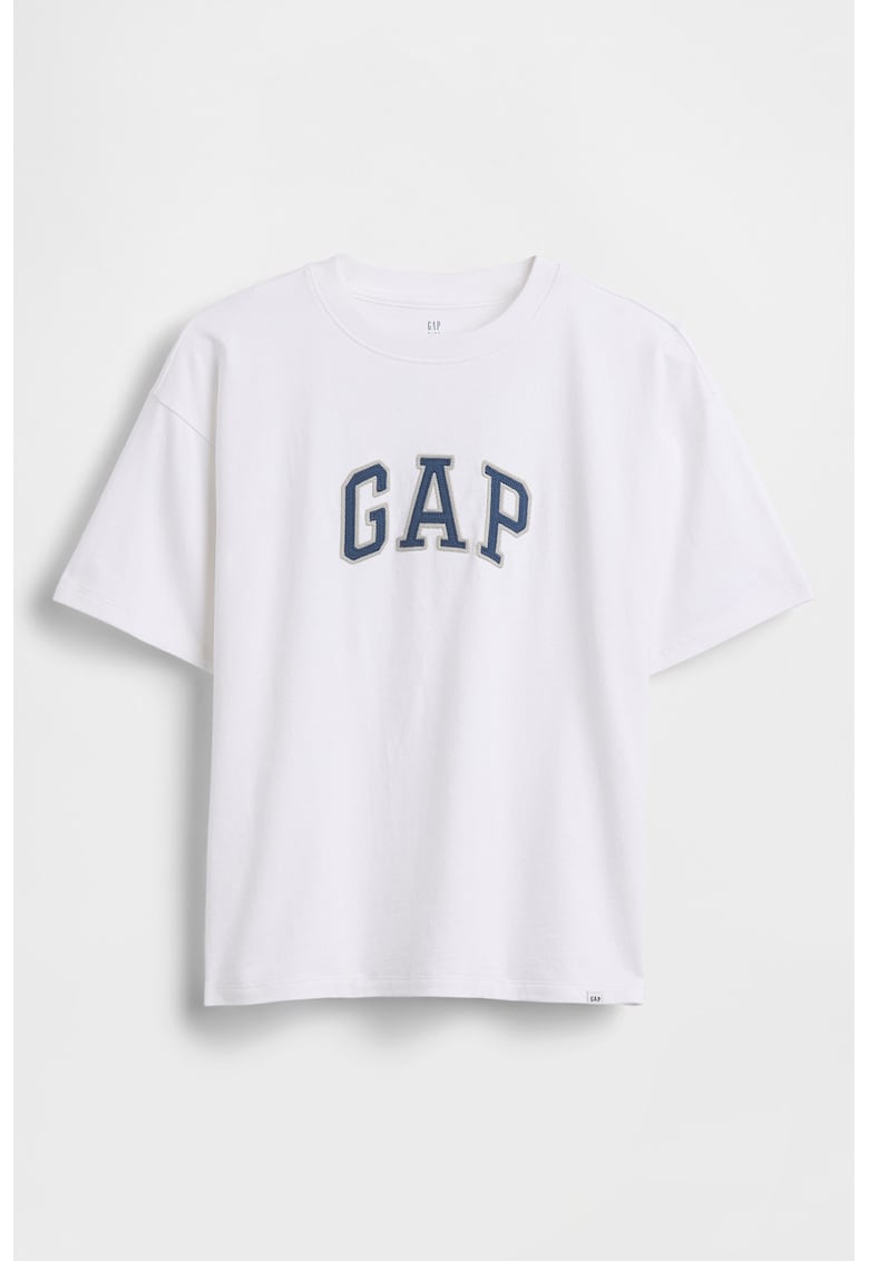 Tricou din bumbac cu logo - Alb optic