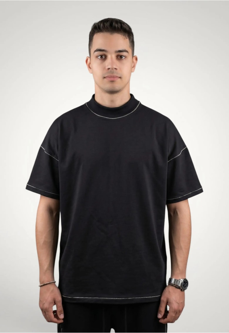 Tricou barbati Signature Bumbac premium - Negru