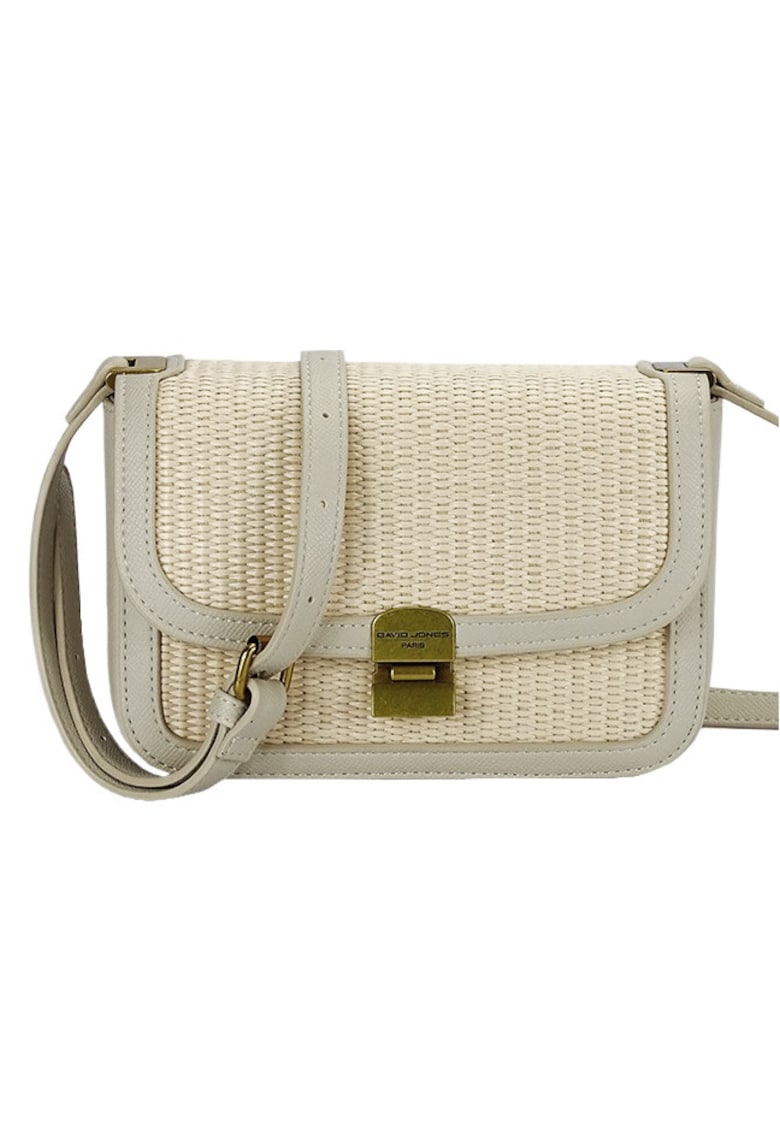 Geanta crossbody cu model impletit 15 - Bej - 14x20x7