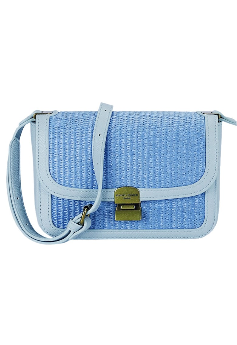 Geanta albastru deschis crossbody cu model impletit CM7497 15 20243 - Albastru deschis