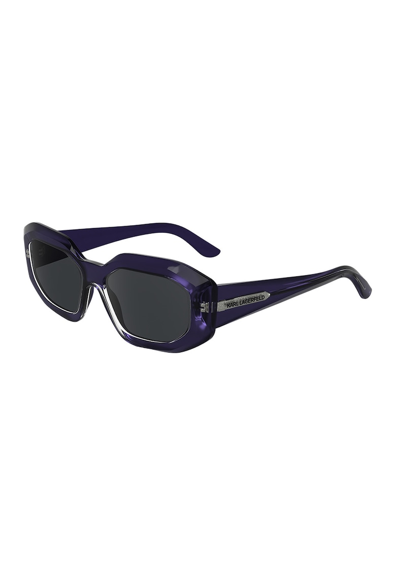 Ochelari de soare ovali cu lentile uni - Albastru indigo/Argintiu
