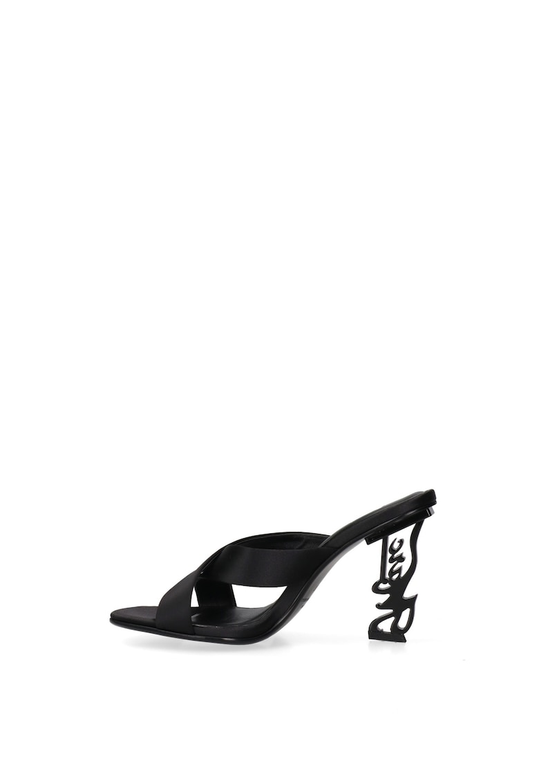 Sandale de piele cu toc sculptural Velvetia Prime - Negru