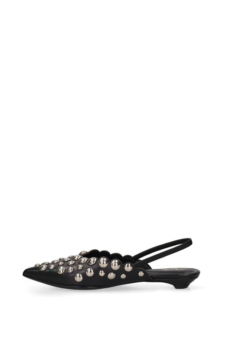 Balerini de piele cu nituri Nyxara Plus - Negru