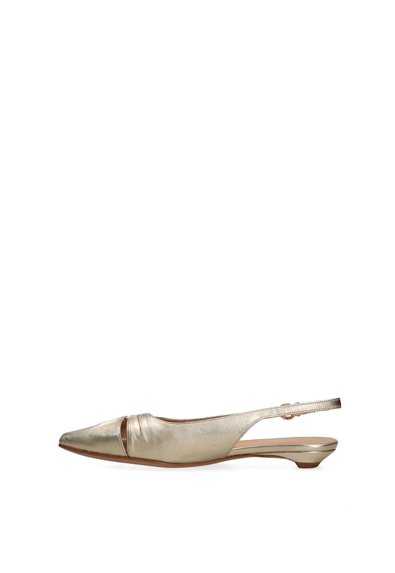 Pantofi de piele cu talpa plata Lumena Plus - Auriu