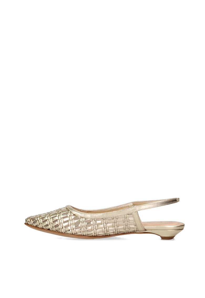 Pantofi slingback de piele Solara Elite - Auriu
