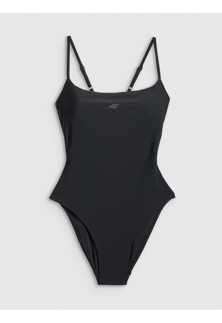 Costum de baie intreg - ajustat - negru - material cu uscare rapida - protectie impotriva clorului