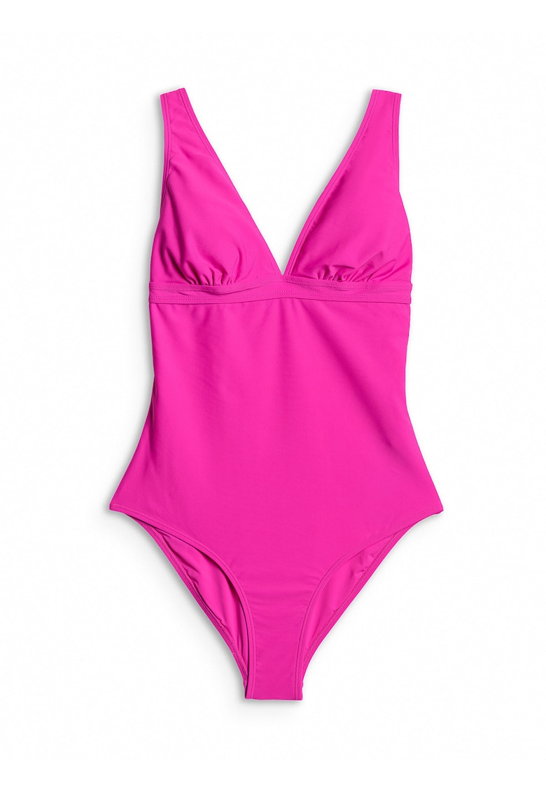 Costum de baie dintr-o singura piesa - croiala slim - bretele reglabile - Roz